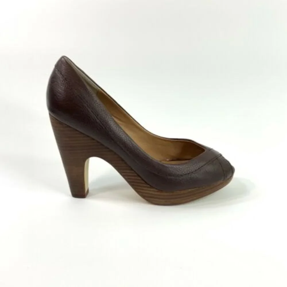Steve Madden Luxe Vision Leather Peep-toe Platform Pumps 7.5